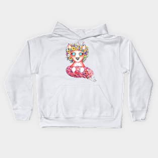 Fox with a Flowecrown Kids Hoodie